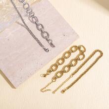 2pcs Stainless Steel & Cuban Link Bracelet Set, Layered Design, Simple Style, Tarnish Resistant, Suitable For Daily Wear, Festivals And Vacations, Unisex, Ideal For Jewelry Lovers, Birthday, Holiday, Christmas, New Year Gifts