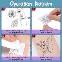 1PCS Glow-In-The-Dark Temporary Tattoos  Waterproof Long-Lasting Fake Tattoos Halloween Costume Tattoo Decorations Festival Glow Tattoo Stickers Birthday Party Custom Tattoos Party Sparkle Fake Tattoos Removable Butterfly Tattoo Stickers Multi-Color Glow Tattoos - ngẫu nhiên - Xem 5