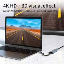 USB C Hub Adapter Expansion Dock, USB 3.0 Multifunctional Computer SD Card Reader - View 6