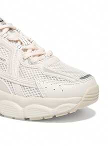 baasploa 2025冬季新款女式厚底运动鞋网面跑步鞋加厚增高运动鞋轻便休闲鞋复古鞋减震防滑耐磨软底步行鞋女鞋时尚百搭跑步训练鞋，厚底运动鞋，复古拼接