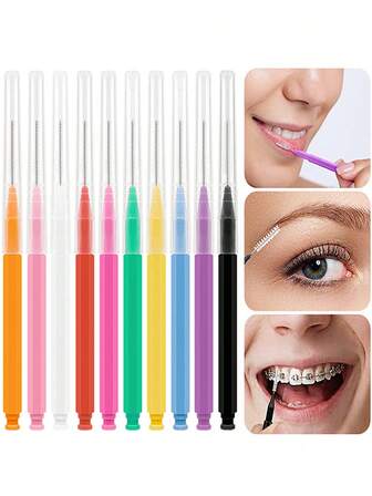 10pcs Interdental Brushes, Dental Care Interdental Cleaners, Oral Teeth Brushes, Oral Care Tools