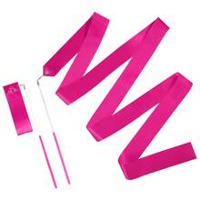 2pcs Dance Ribbons, 2m Kids Long Gymnastics Ribbon Twirling Ribbons Dancing Ribbon Streamers For Artistic Dance Training Party, With Ribbon Dancer Wand (Rose Red) - Multicolor - View 7