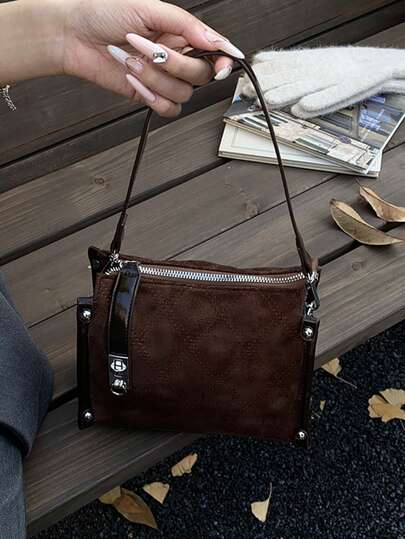 Luxury Women's Handbag, High-Quality Embroidered Fabric Design, Fashionable Shoulder & Crossbody Bag