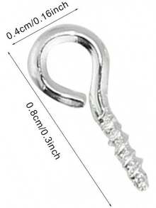 200pcs ojo pines tornillos ojetes ganchos roscados bails hallazgos para arcilla, resina, grano, fabricación de joyas de plástico(Silver) - Dorado - Ver 1
