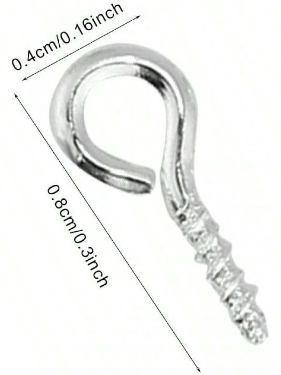 200pcs ojo pines tornillos ojetes ganchos roscados bails hallazgos para arcilla, resina, grano, fabricación de joyas de plástico(Silver) - Dorado - Ver 1