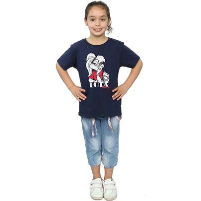 Dorothy Perkins Girls Lola Bunny Cotton T-Shirt (Navy Blue) - 100% Ringspun Cotton - 153gsm - (BI951)