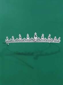 Vương miện đính đá pha lê, vương miện cô dâu, vương miện công chúa, vương miện sinh nhật, vương miện dành cho phụ nữ và bé gái, phụ kiện ngày Valentine, phụ kiện tóc cưới. - Bạc - Xem 7