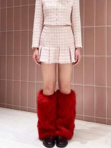 Dambenvärmare med fuzzy päls för vintern - Mjuka, fluffiga stövelmanschetter, varma benskydd för kalla dagar - Multifärgad - Visa 9