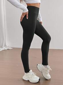 Soyun Women'S One-Piece Thermal Lined Leggings With A Flattering "Peach-Butt" Design Perfect For Casual Wear And Warmth During Winter Tights - Black - View 13