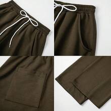 WZIKAI Men's Baggy Sweatpants Elastic Waist Drawstring Wide Leg Sweatpants Casual Loose Baggy Joggers With Pockets{"Size_name":"X-Large","Color_name":"Green"} - 綠色的 - 查看 4
