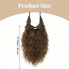 18 Inches Men's Long Curly Brown Synthetic Pre styled Realistic Fake Beard for Wizard Costume and Halloween Party Brown - Marrón - Ver 4