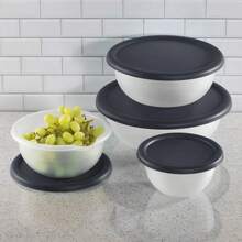 8-Piece Lidded Bowl Set In Four Sizes, Perfect For Prepping, Serving, And Storing. Dark Gray, Dishwasher- For Easy Cleaning, And Stackable For Efficient Space Utilization. - 1 - 查看 3