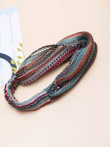 1条简约条纹布艺发带，休闲日常配饰发带头巾发箍吸汗带秋冬季女士发饰度假穿搭优雅围巾女士头巾柔软头巾