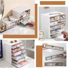 Desktop Drawers, Plastic Storage Drawers Stackable Storage Boxes, Desk Organiser Drawers Desk Storage Storage Bathroom Storage Office Storage Home Storage 6 Drawers Whitexl - 9 Drawers & White - View 7