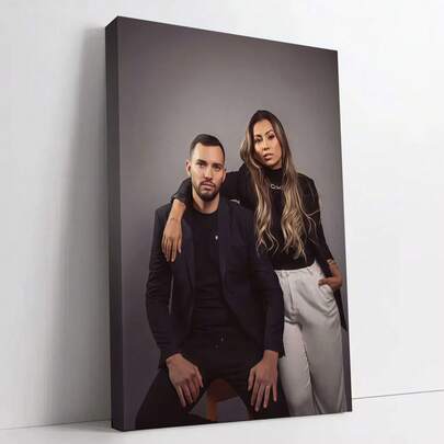 1 stuk gepersonaliseerde canvas muurdecoratie, frameloze poster, gezellig ingelijst canvas schilderij voor binnen, cadeau voor Valentijnsdag, huwelijksjubileum, Moederdag, Vaderdag, gepersonaliseerd herinneringscadeau, geschikt voor Valentijnsdag, bruiloft, Pasen, Moederdag, Vaderdag, kamerdecoratie, aanpasbaar, slaapkamerdecoratie, gepersonaliseerd cadeau, afbeelding, foto, eeuwige liefde