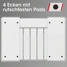 Silverware Organizer - Expandable Kitchen Drawer Organizer, Adjustable Utensil Organizer, Cutlery Tray Forks, Knives, Multipurpose Kitchen Organizers And Storage Solution, Black, Large - 大號+白色 - 查看 7