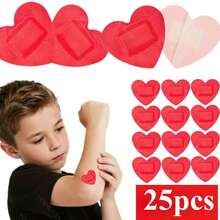 15/25/35/45/65/85pcs Red Heart-Shaped Bandages, Wound Protection | Wound Dressing | Flexible Adhesive Cute Bandages, Suitable For Abrasions, Skin Surface Injuries, Prevent Wound Infection, Romantic Valentine's Day Gift