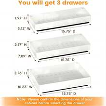 Organizer per mobili estraibili, cassetti estraibili per mobili da cucina, spazio di archiviazione e organizzazione sotto i ripiani, cassetti estraibili per mobili da cucina, bagno, S Dimensioni: 13,5 L x 40 P x 5 A cm