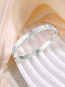 1 件简约不锈钢手链，18K 镀金，理想的礼物，适合日常佩戴