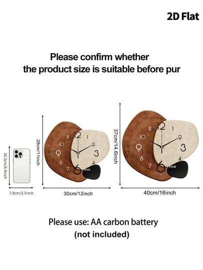 1pc 12inch/16inch Retro Artistic Creative ation Wand Clock, Super Quiet Quartz Movement, No Ticking Sound, Room ation, Home Living Bedroom view 5