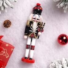 30cm handgefertigter Nussknacker Wachmann mit Dudelsack Weihnachtsdekoration für Wohnzimmer