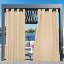Outdoor Curtains Waterproof Windproof Weatherproof Curtain For Patio Cabana Porch Pergola And Gazebo Grommet Top And Tab Bottom Drape 1panel 54x84 Inch Beige - Beige - View 4