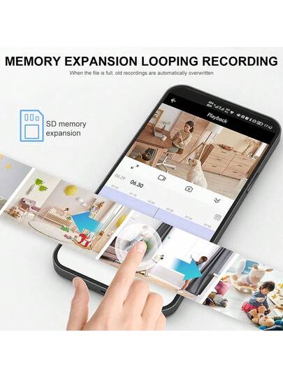 WiFi Slimme Home Security Camera 1080P HD Voice Intercom, Night Vision USB Powered Indoor/Outdoor Surveillance System, Motion Alert System Remote Mobile Viewing Sleek Wit Compact view 9