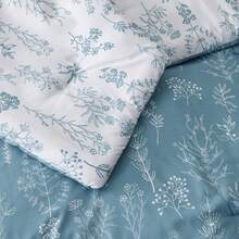 Queen Comforter Set - Sage Green Bed Set, 3 Pieces Cute Floral Bedding, 1 Soft Reversible Botanical Flowers Comforter And 2 Pillow Shams KF - B - 查看 5