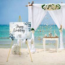 Lightweight Foldable Portable Easel Display Stand, Metal Frame, Suitable For Weddings, Birthdays, Anniversaries, Holiday Parties And Outdoor Painting & Sketching - No Electricity Needed, Instant Floor Poster And Event Decor, Multipurpose Signage, Elegant Display, Durable Structure