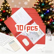 10 Peças/Pacote Pasta Tipo D Americana de PP para Escritório, Clipe em Forma de Girino, Bolsa de Documento de Bolso Duplo