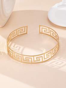 Set de 6 piezas de brazalete, collar, anillo, brazalete y aretes de metal dorado con textura espiral exagerada y sexy, adecuado para uso diario y de fiesta de mujeres