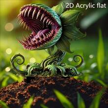1pc Acrylic Carnivorous Plant Garden (20cm X 17cm), Bohemian Outdoor Art, Suitable For Planters, Lawns And Yards, Multi-Purpose Decor, Christmas Gift For Plant Lovers, Garden Accessories, Christmas Decoration