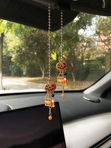 Halloween Creative & Funny Spider & Pumpkin Decor Car Hanging Ornament, Car Interior Decoration Accessories For Halloween