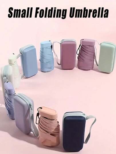 Small Folding Umbrella, Mini Pocket Waterproof Portable Travel Umbrella,Sun Umbrella Female Sunscreen UV Protection Sun And Rain Umbrella Two-In-One Mini Five-Fold Ultra-Light And Compact Portable,Mini Travel Umbrella, Small And Compact Portable Umbrella For Sunny And Rainy Days, Windproof Sunshade, 99% UV Protection, Suitable For Women And Men