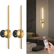 1/2pcs Long Strip Wall Lamp, TV Background Wall Decor,Lamps For Bedroom,Lamp For Living Roomlamp For Living Room, Modern Wall Lamp With Remote Control, High Capacity Rechargeable Battery, 50cm Type-C Rechargeable, Magnetic Installation, Dimmable & Color Temperature Adjustable, Perfect For Bedroom, Wall Decor, Study, Living Room, Home Decor, Holiday Gifts And Stairwell Light - Three Colors Of Light - View 2