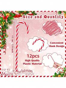 24/12 buc decorațiuni de Crăciun roșii și albe din bastoane de bomboane, bastoane de bomboane din plastic răsucite agățate decorațiuni pentru bradul de Crăciun, potrivite pentru decorarea casei de Crăciun de Anul Nou cadouri de petrecere, lungime 15 cm, ornamente suspendate pentru bradul de Crăciun, decorare de fundal pentru cameră, decorare de Crăciun pentru ferestre acadea din bastoane de bomboane