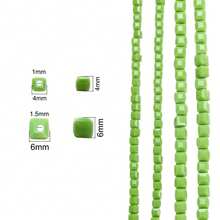 1 String 4/6mm Square Semi Finished Bead String Glass Crystal Spacer Loose Beads For DIY Jewelry Making - 果綠色 - 查看 4