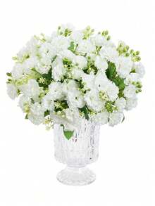 1/3 piezas Clavel artificial blanco Ramo de flores de plástico Regalos del Día de la Madre Decoración de fiesta de cumpleaños Canasta de flores de boda Flores que sostiene la novia Decoración del hogar Comedor Dormitorio Decoración del alféizar de la ventana Decoración de Año Nuevo Jardín al aire libre Inicio de la temporada escolar