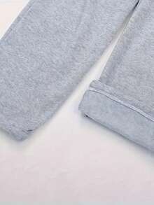 Men's Thermal Lined Thick Warm Casual Straight Leg Pants, Autumn/Winter - Grey - View 6