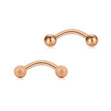 16g 8mm Rose-Gold Eyebrow Piercing Jewelry Rings Curved Barbell Vertical Labret Lip Surgical Steel Small Belly Button Snake Eyes Tongue Rook Earrings For Women Men