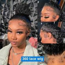 36 Inch Invisi Strap 360 Lace Wigs Human Lace Wigs 250% Density Deep Wave Lace Front Wigs Human Hair Drawstring Wig Human Hair Glueless 360 HD Full Lace Wig Brazilian 15A Curly Human Hair Wig Pre Plucked 13x4 Lace Frontal Wig For Women Natural Black Color