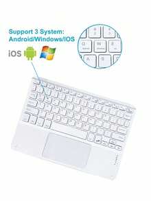 AKKHOO Wireless Keyboard, Rechargeable, Touchpad, Mini Keyboard With IPad Touch, Compatible With IPad Tablets - Pink - View 6