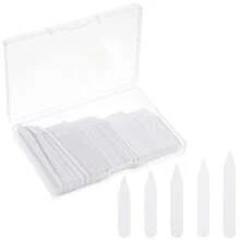 YPYC 100pcs Dr Shirt Collar InsertsPlastic  Shirt Collar Stays 5 Different Lengths Of Waterproof Collar Stays For Men's Dr Shirts 2" 2.2" 2.4" 2.6" 2.8In White Fashion - As Pic - View 2