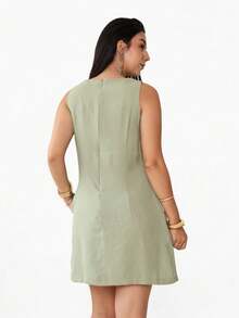 Marrante Midi Dress With Zipper Pocket Haute Couture  Blogger STOCK - 橄欖綠 - 查看 4