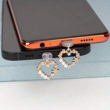 Heart-Shaped Charm Phone Dust Plug | Universally Compatible With IPhone And Type-C Android Phones | Charging Port And Audio Jack Dust Shield | Perfect Gift For Women, Moms, Besties, Friends, And Coworkers | Perfect For Birthdays, Christmas, Valentine's Day, Mother's Day, Graduations, Thanksgiving, Halloween, And More | Fashionable Phone Accessory | Heart-Shaped Design | Premium Dust Protection | Stylish Phone Jewelry Charm
