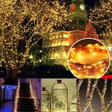 Solar Fairy Lights, 2 Pack, Total 80 Feet 200LED Solar String Lights Outdoor Waterproof 8 Lighting Modes For Yard Fence Party Garden Patio Home Holiday Tree Outdoor Decoration (Warm White) - 暖白燈光 - 查看 5