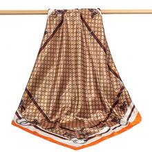 Mulberry Silk Scarfs Small Square Scarfs For Women 21" X 21" Lightweight Square Satin Head Scarf Neck Scarves{"Size_name":"35\"","Color_name":"Orange"} - 橘子英吋 - 查看 6