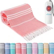 Turkish Beach Towels Vacation Essentials Pool Towel For Women Birthday, Teacher Appreciation Thank You Gifts, Mothers Days Bridesmaid Bride Girlfriend Friendship Sister 40th Retirement Gift - 較薄的珊瑚色172x36英寸 - 查看 2