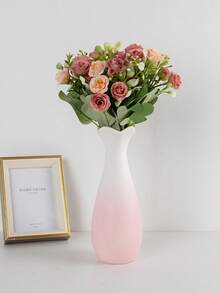 1Pc Pink Ceramic Vase Flower Vase Minimalism Style For Modern Table Shelf Home Decor, Fit For Housewarming, Weddings, Birthday, Christmas, Thanksgiving, New Year Room Decor Glass Vase - Pink - View 3