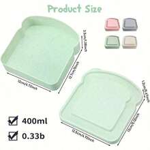 1pc/2pcs Sandwich Box,Bento Box, Sandwich Container, Lunch Box Plastic Toast Shaped Food Storage Sandwich Box With Lid, Reusable, Microwave And Dishwasher , Suitable For Family Or Adults, Kitchen Supplies